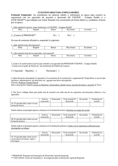 Cada envío queda identificado y registrado individualmente. CUESTIONARIO EMPLEADORES COLPOS