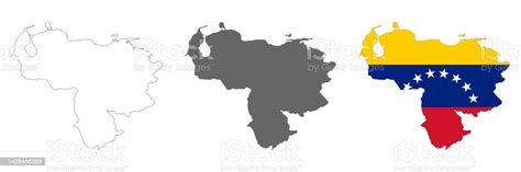 Highly Detailed Venezuela Map With Borders Isolated On Background Stock