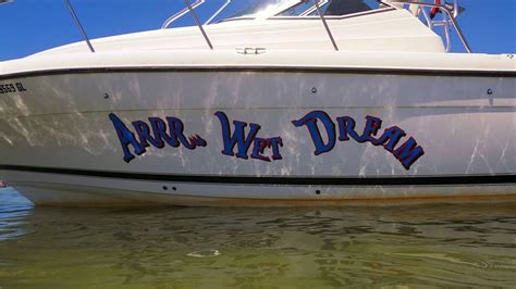 treasure island boat name arrr wet dream boat name design install tampa clearwater st