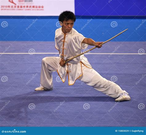 Wushu Gun Shu Performance Editorial Stock Image Image Of Contest