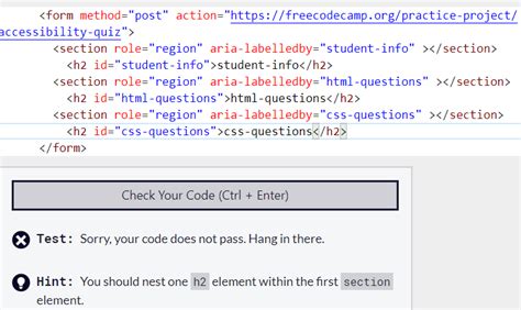 Learn Accessibility By Building A Quiz Step 16 Html Css The