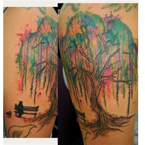 Using abstract shapes and patterns to up your moon tattoo designs is a great idea and can also indicate your artistic as well as spiritual personality. watercolor willow tree by girl.named.ryann802 on instagram ...