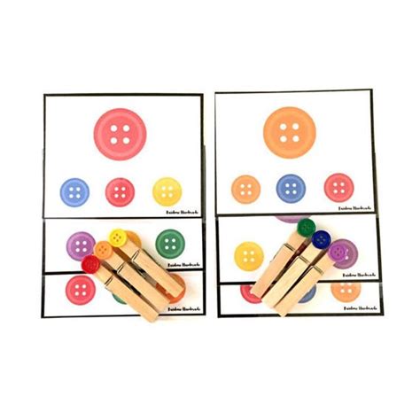 Button Color Matching Game Clothespin Activity Set Etsy In 2020