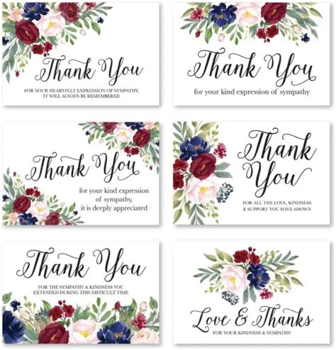 PERSONALIZED FUNERAL SYMPATHY Condolence Thank You Cards Memorial Thank
