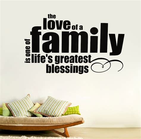 The Love Of A Family Is One Of Lifes Greatest Blessings Bible Religious Quote Vinyl Wall Sticker