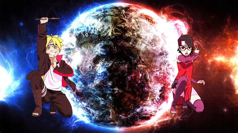 Boruto And Sarada Blue And Red Planet Wallpaper By Weissdrum On Deviantart