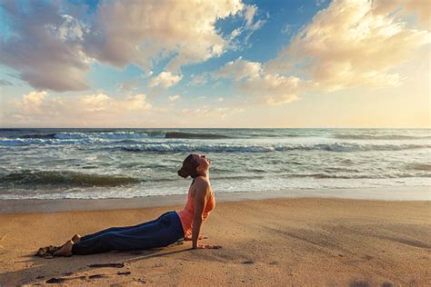 Yoga Bending Over Backwards Beach Women Pictures Images And Stock