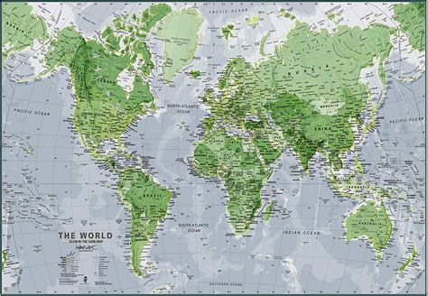 Mappa Del Mondo Fosforescente Amazonit Cancelleria E Prodotti Per