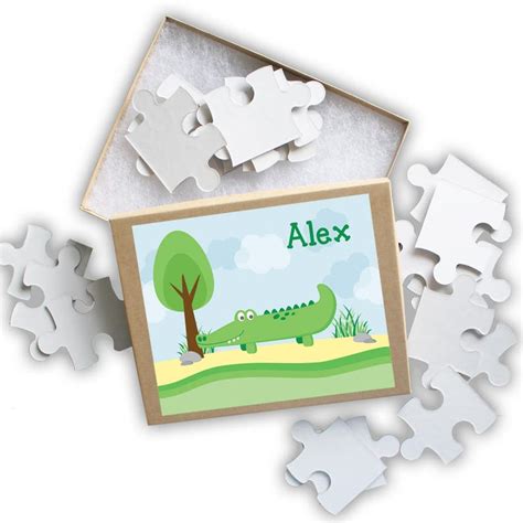 Alligator Puzzle Personalized Puzzle For Kids Jigsaw Puzzle Etsy