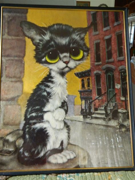 Vintage Gig Keane Cat Big Eyes Pity Kitty 1960s Pop Art