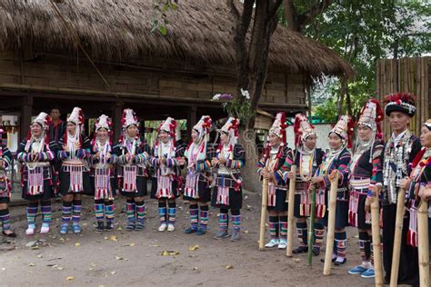 thailand akha hill tribe waiting to perform traditional dance sh editorial image image of hill