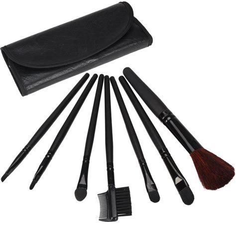 7pc Black Professional Cosmetic Makeup Make Up Brush Brushes Set Kit With Bag Case