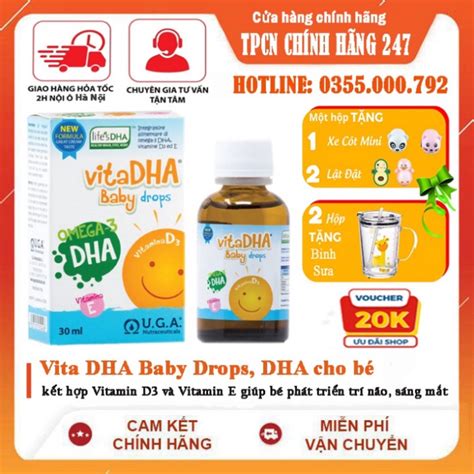 Vita DHA Baby Drops DHA For Baby Combines Vitamin D3 And Vitamin E To