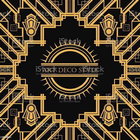 Art Deco Style Geometric Card Template Design Stock Illustration
