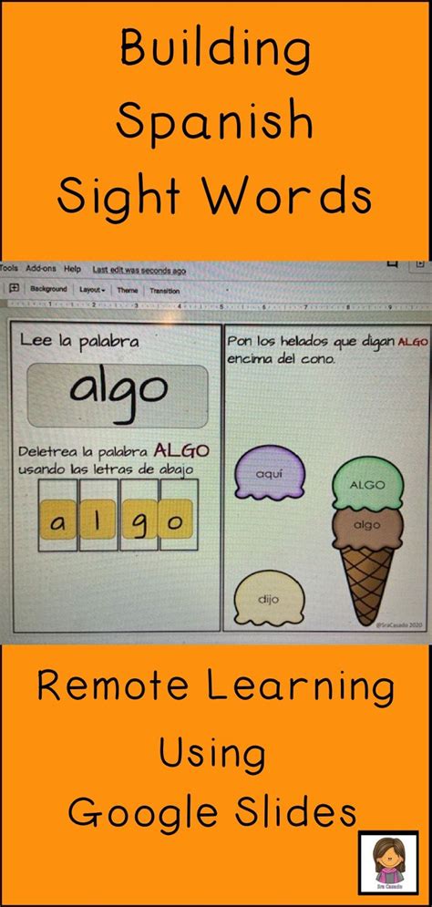 Spanish Sight Word Digital Activities Sight Words Spanish Students