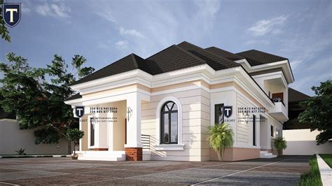 Architectural Design Of Four Bedroom Bungalow With Penthouse In Nigeria