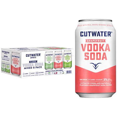 Cutwater Spirits Vodka Soda Variety Pack 8pk 12oz Can 5 Abv Alcohol Fast Delivery By App Or