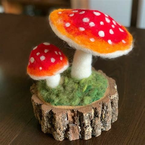 Pin By Hinun Po On Fungi Felt Mushroom Needle Felting Diy Felt Crafts