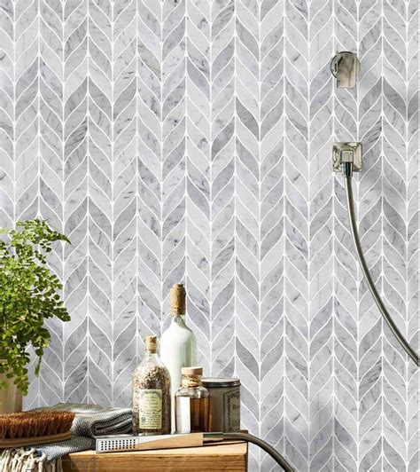 Leaf Shape Marble Mosaic Tile Kitchen Backsplash Bathroom Wall Tiles