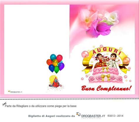 Biglietto da stampare gratis in occasione del compleanno