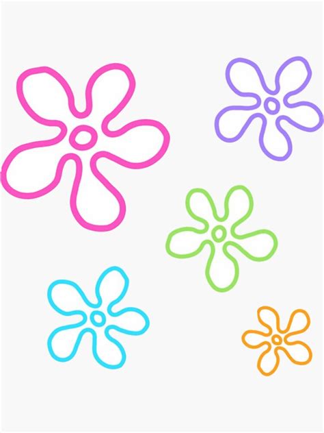 Spongebob Inspired Flowers Sticker For Sale By Maddiesartworks