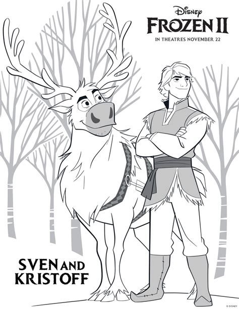 There is also a few fun printable activities like a spot the difference and diy book. Frozen Kristoff and Sven Coloring Page | Mama Likes This