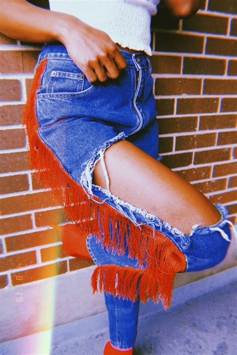 Custom Distressed Cowgirl Fringe Vintage Jeans High Waisted Etsy