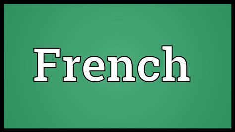 French Meaning - YouTube