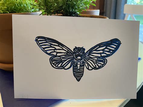 I Made Dis Linocut Print Cicada Season Is Coming R Somethingimade