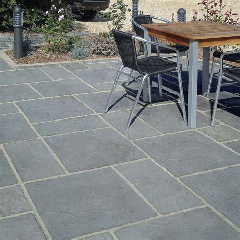 Fairford Grey Riven Stone Effect Decorative Concrete Paving Slabs By