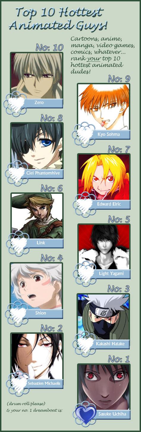 My Top Ten Hottest Anime Guys By Auroharu On Deviantart