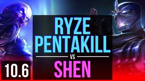 Ryze Vs Shen Top Pentakill Kda Dominating Kr Diamond