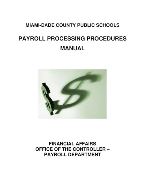 Pdf Payroll Processing Procedures Manual E Ehandbooksdadeschools