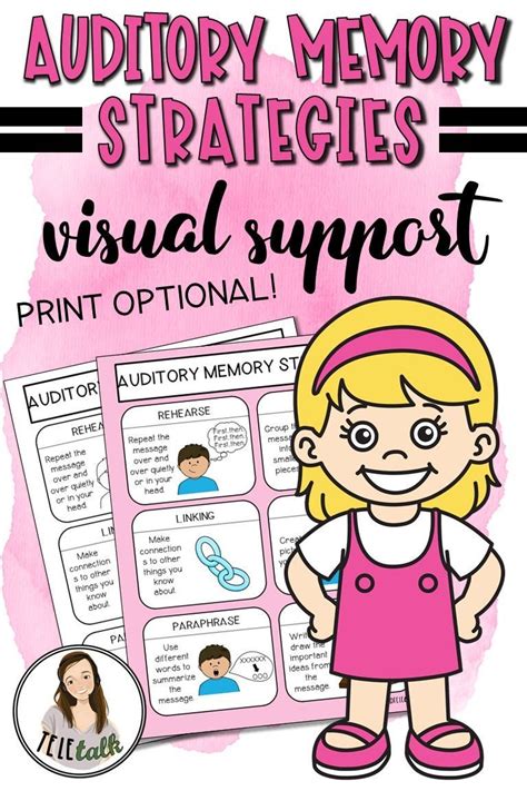 Auditory Memory Strategies Visual Support For Speech Therapy School Speech Therapy Language
