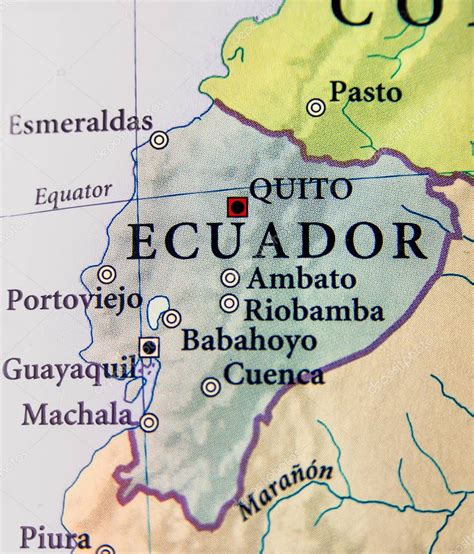 Geographic Map Of Ecuador Countries With Important Cities — Stock Photo