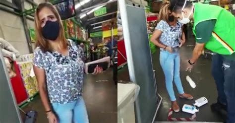 Captan A Mujer Robando En Un Supermercado Y La Apodan LadyCrema VIDEO