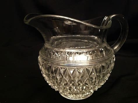 Vintage Cambridge Glass Pitcher Mt Vernon Crystal Clear Etsy