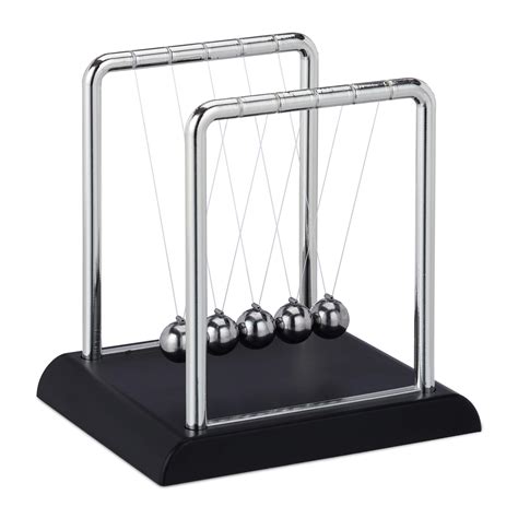 buy relaxdays newton s cradle classic pendulum with 5 balls decorative physics gadget for your