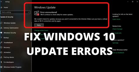 Error Encountered With Windows Updates Fixes To Update Errors