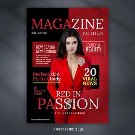 Premium Vector Fashion Magazine Cover Design Template