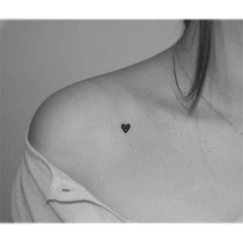 Minimalist Heart Tattoo On The Collarbone