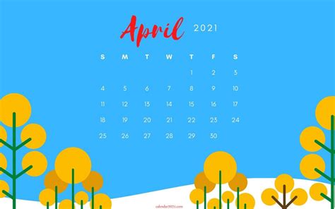 Free Download April 2021 Calendar Wallpapers Top April 2021 Calendar