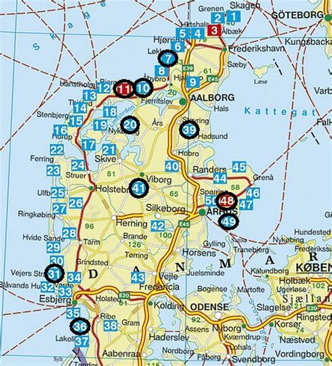 Klik op de kaart om de hoogte weer te geven. Kaart Denemarken Jutland | Kaart