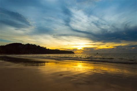 Beautiful Cloudscape Over The Sea Sunrise Shot Photo