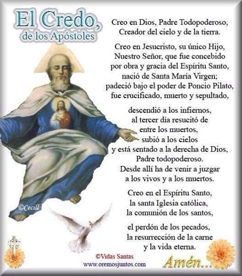 El Credo De Los Apostoles Catholic Prayers Catholic Prayers In