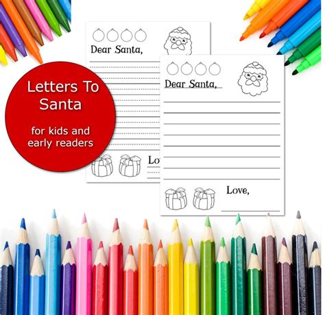 Letters To Santa Printable Santa Letter Christmas Wish List Etsy