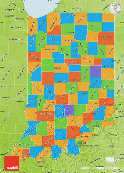 A Political Map Of Indiana United States Map Porn Sex Picture