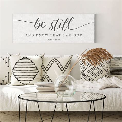 Be Still And Know That I Am God Sign Scripture Canvas Wall Etsyde