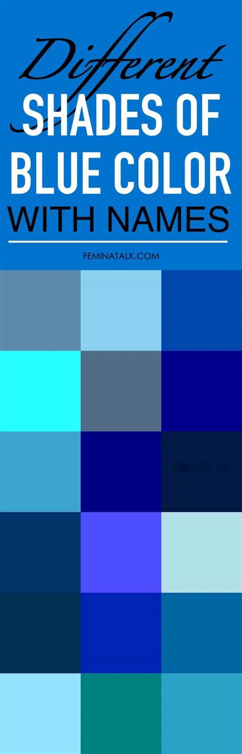 30 Different Shades Of Blue Color With Names Feminatalk
