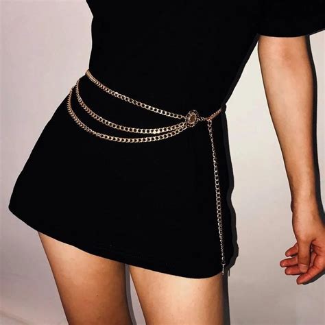 Gold Chain Belt Gold Chain Dress Belt Loop Long Dress Belt Etsy